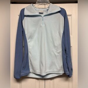 Columbia Light Blue and Blue Quarter-Zip Sweater